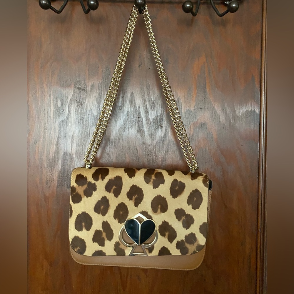 Kate Spade Leopard Print Chain Purse